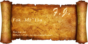 Fok Júlia névjegykártya